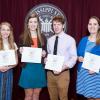 MSU’s 2015-16 Maroon Edition Essay Contest winners include (l-r) Emma D. Wheeler of Huntsville, Alabama; Emily K. Wright of Tupelo; Noah F. Van Hartesveldt of Grand Rapids, Michigan; and Anika H. Eidson of White House, Tennessee. (Photo by Russ Houston)