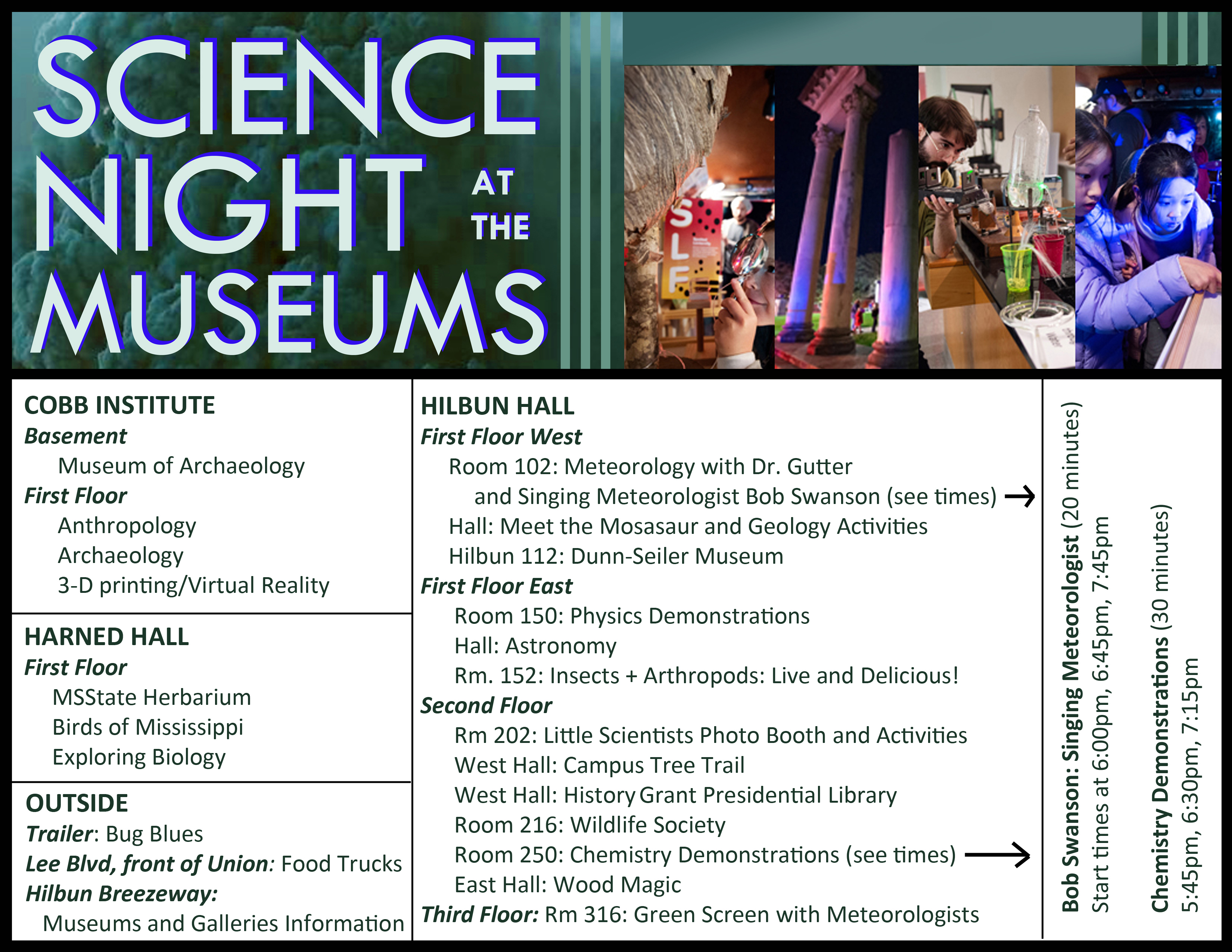 Science Night at the Museums flyer. 