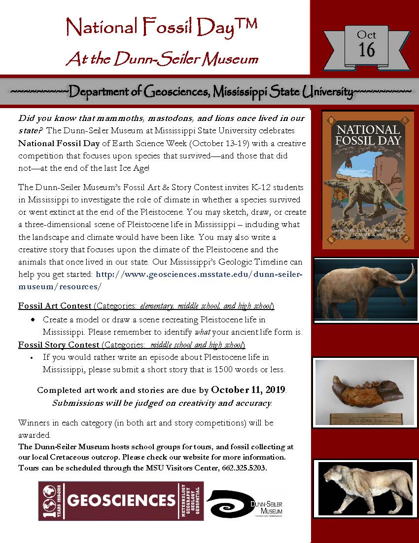 2019 National Fossil Day flyer