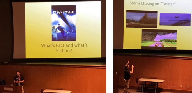 Dr. Andrew Mercer discussed the science, pseudoscience, and fiction in the movie Twister. 