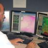 David Glenn forecasting hazardous weather, photo credit: UNC-TV Science.
