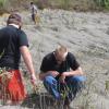 Two Paleobiology students searching for fossils.