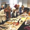 Amy Moe-Hoffman talks to art students about illegal wildlife trade (photo by Erin Frazier).