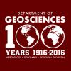 Centennial logo of the Department of Geosciences. 